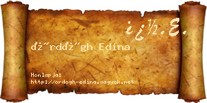 Ördögh Edina névjegykártya