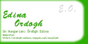 edina ordogh business card