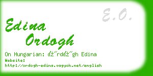 edina ordogh business card